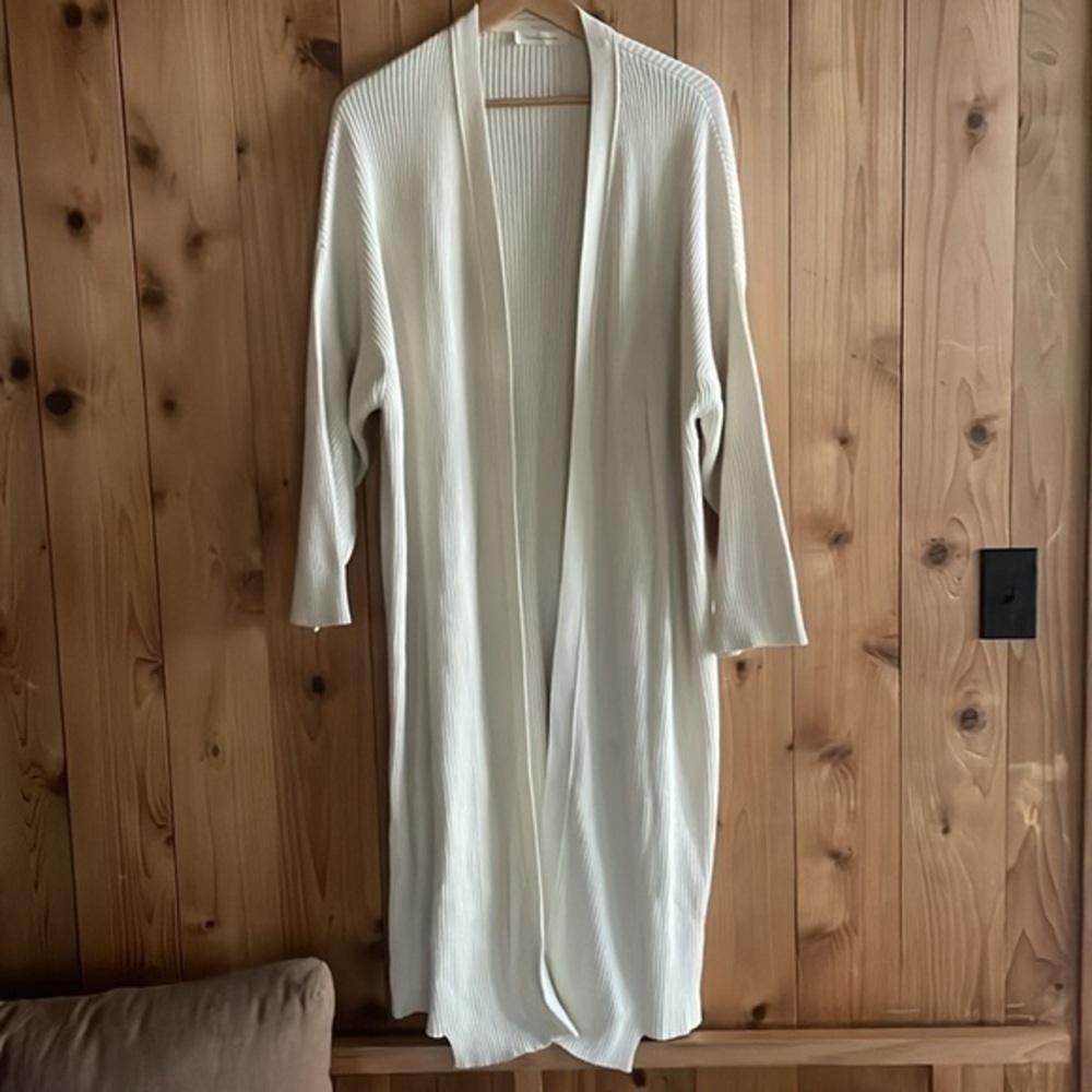 Monica Cordera Cotton Ribbed Sweater Coat